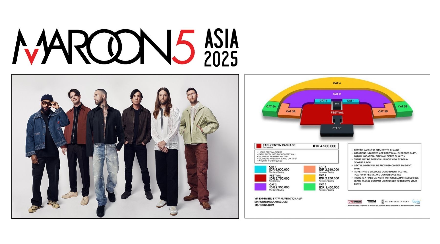 Setlist Konser Maroon 5 di Jakarta 1 Februari 2025 Mendatang